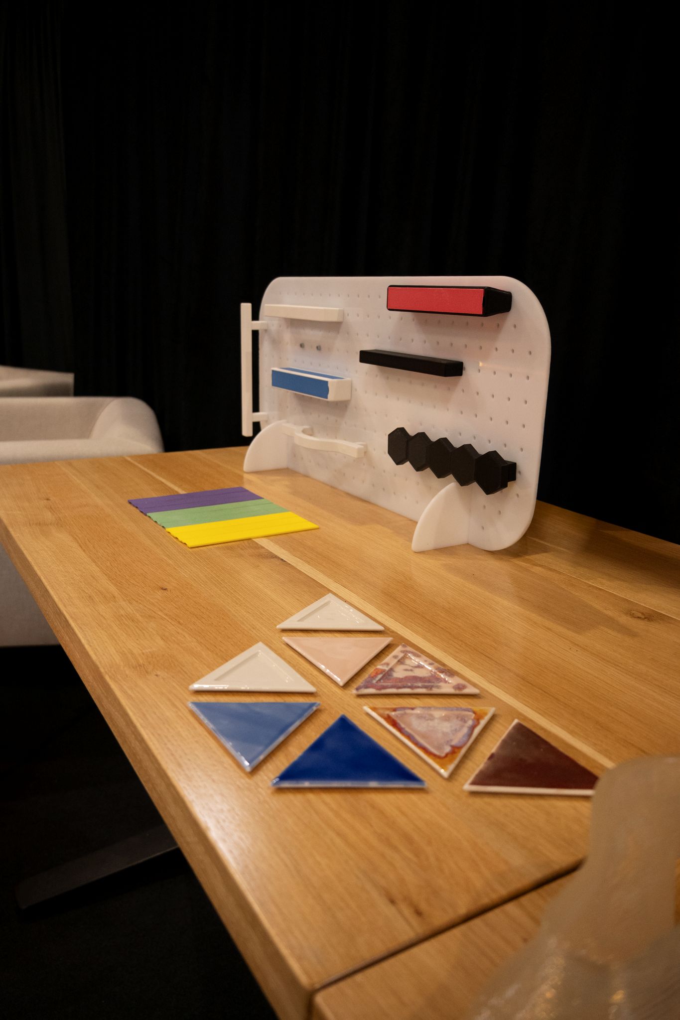 3D-printed material samples displayed at the mkt stand at BIFE-SIM 2026