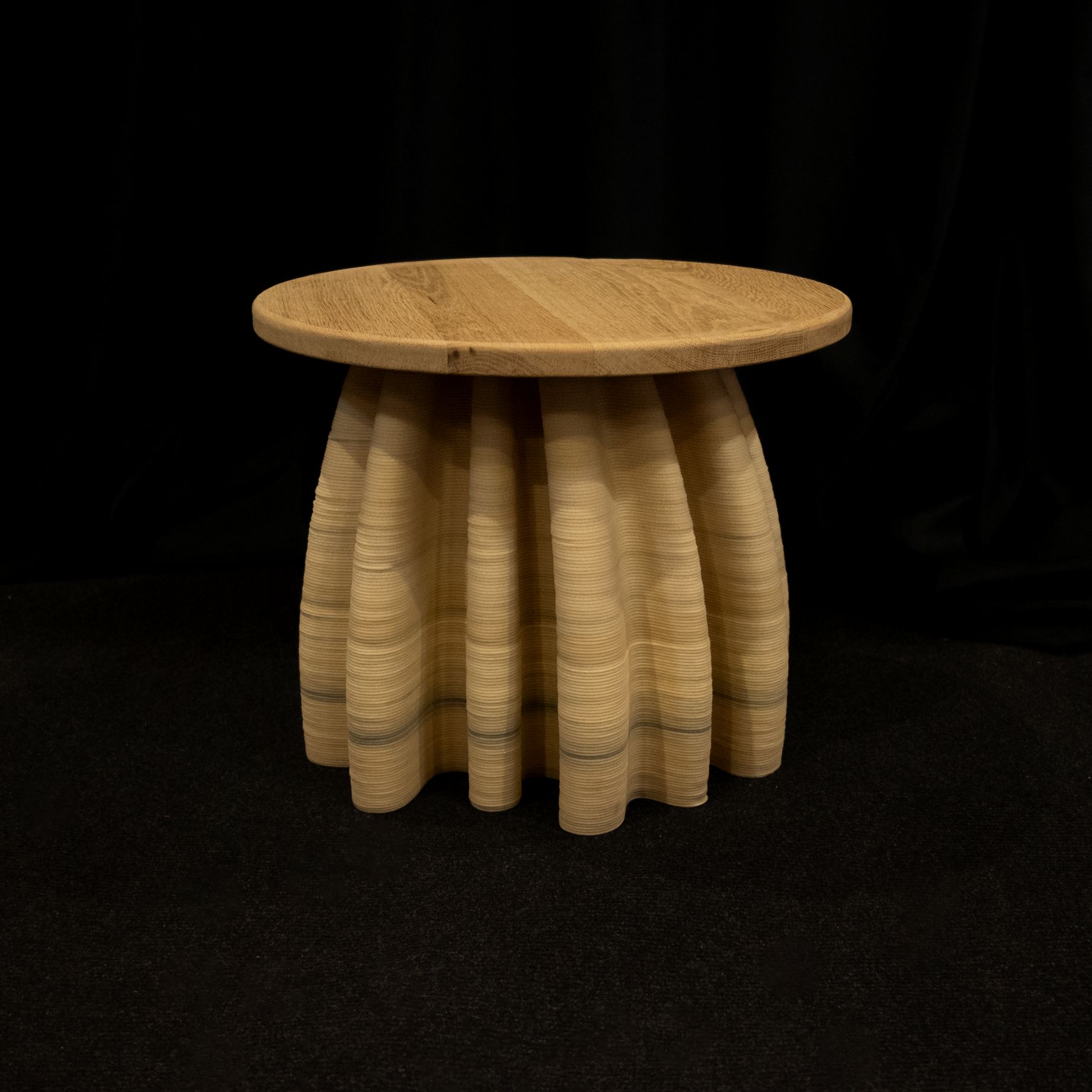 3D printed table with wood top at BifeSim 2026